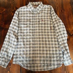 Simms Button Down Long Sleeve Fishing Shirt Size Medium
